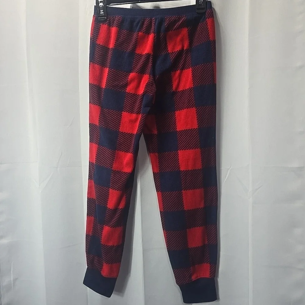 Justice Reindeer Pajama Set Girls 12 Navy Red Buffalo Plaid Holiday‎ Sleepwear